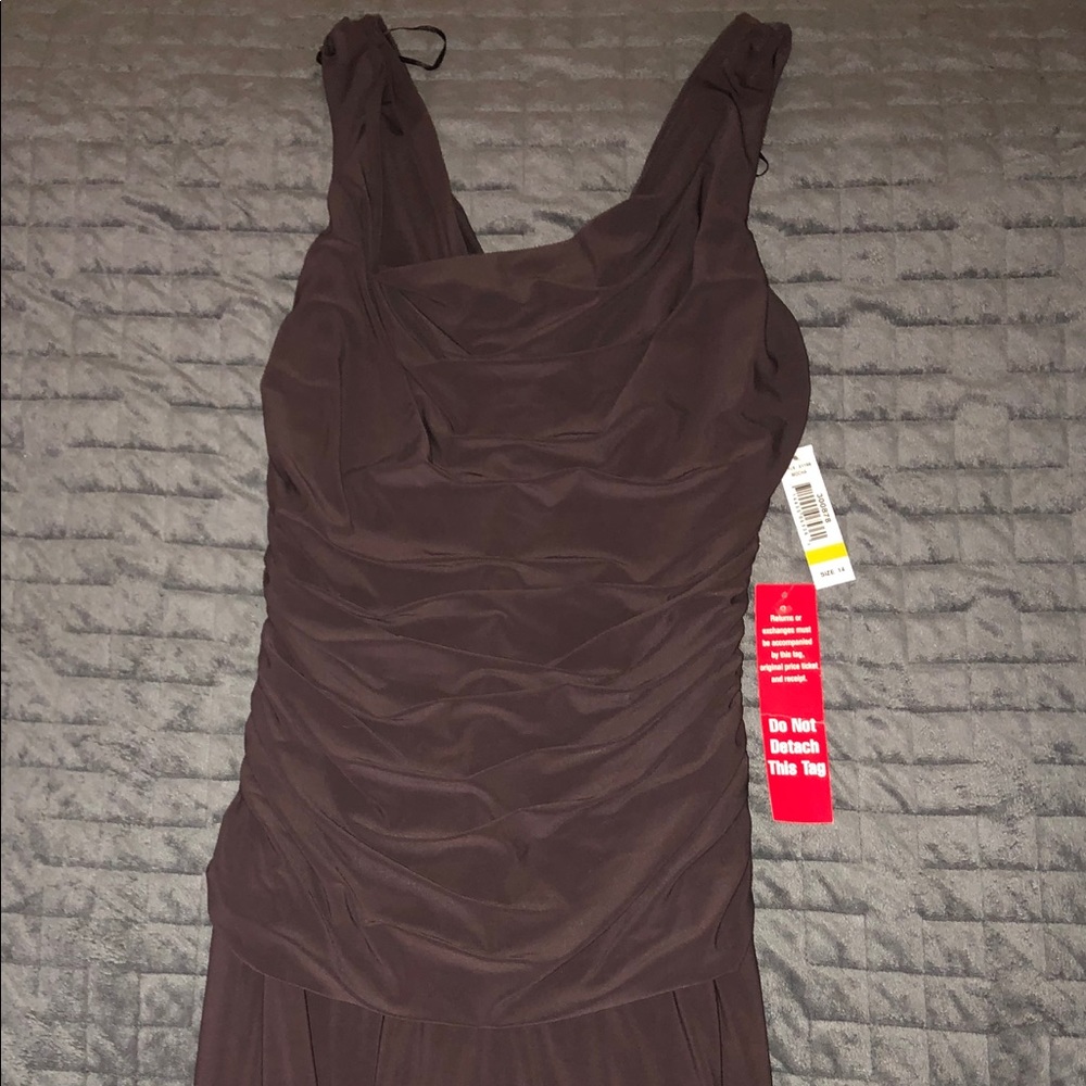 Mocha colored evening gown
